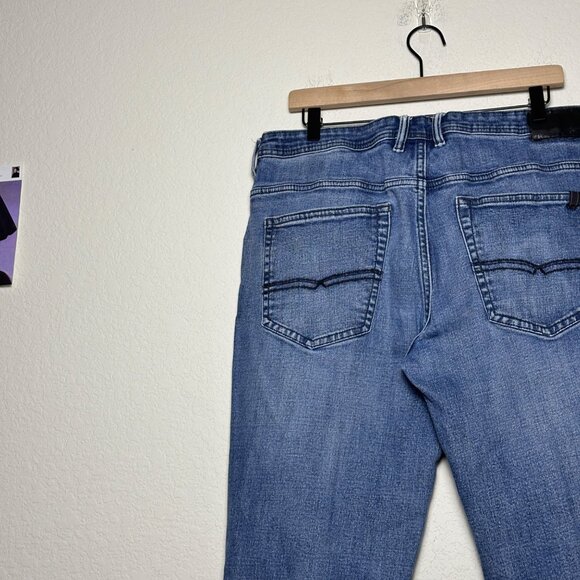 Buffalo David Bitton Jean Men 36 Stretch Straight Dark Wash Distressed Jackson-X - Picture 11 of 15